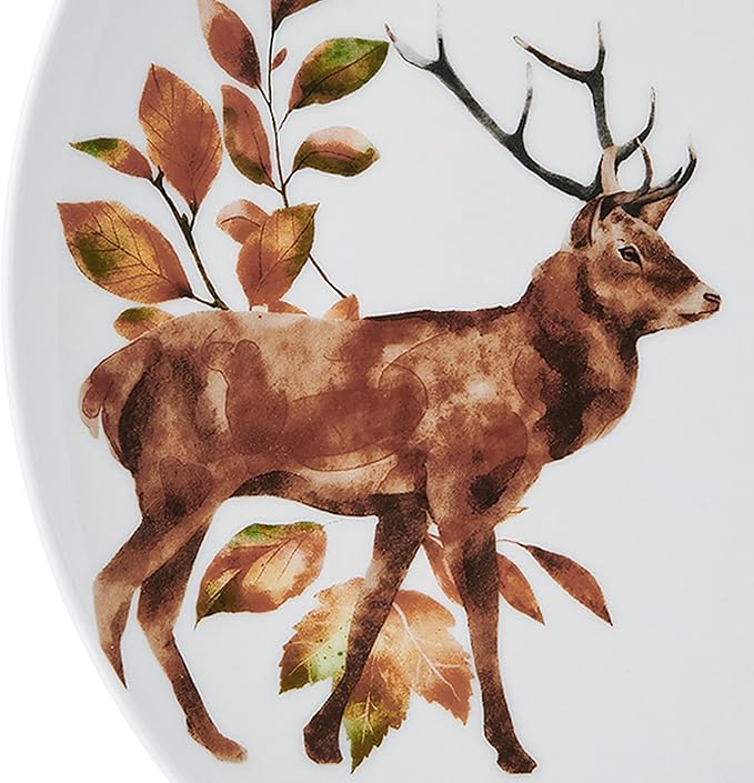 Studio Nova Woodland Wonders Lodge 12 Piece Dinnerware Plate Bowl Set Service for 4