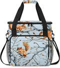 Cute Animal Squirrel Coffee Maker Carring Bag Large Insulated Storage Organizer Case Tote Bags with Shoulder Strap for Travel Work Picnic