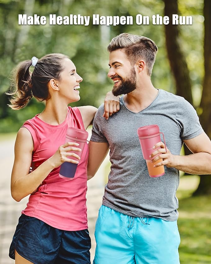 EASEHOLD Portable Personal Blender for Shakes USB Magnetic Rechargeable Travel Juicer Cup With Ultra Sharp 4 Blades BPA-Free 10.5oz To-Go Fruit Mixer for Office Sports Gym