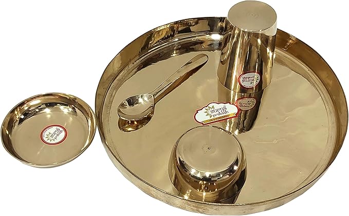 Dinner Set Bronze Collectible Handicraft Art by BharatHaat™BH06926