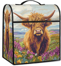 Kitchen Aid Mixer Cover Cute Highland Flowers Cow Stand Mixer Cover Compatible with 6-8 Quarts Stand Mixers Dust Covers with Zipper Pocket Foldable Washable Kitchen Aid Organizer Bag