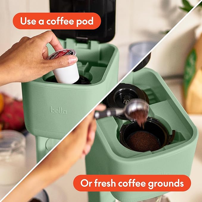 Single Serve Coffee Maker with Reusable Filter and Compact Countertop Design Personal Pod-Free Coffee Machine for Everyday Home Brewing – Bella Kitchen Collection