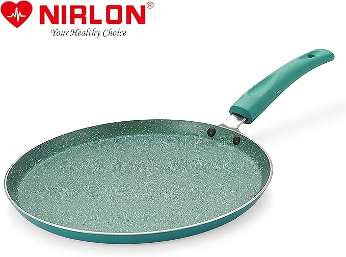 Nirlon Galaxy Induction and Gas Compatible Non Stick Aluminium 2 Piece Cookware Set [1 Flat Roti Tawa 26cm|1 Fry Pan 24cm - 1.5 Liter]