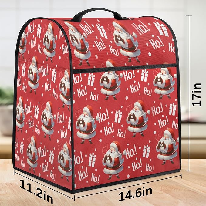 cfpolar Kitchen Aid Mixer Cover Compatible with 6-8 Quarts Cute Santa Claus Xmas Stand Mixer Cover Kitchen Aid Mixers Accessories Appliance Organizer Bag Dust Covers with Zipper Pocket