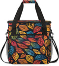 Leaves Plant Coffee Maker Travel Bag for Keurig K-Mini/K-Mini Plus Insulated Waterproof Tote with Pockets for K-Cup Portable Single-Serve Brewer Case