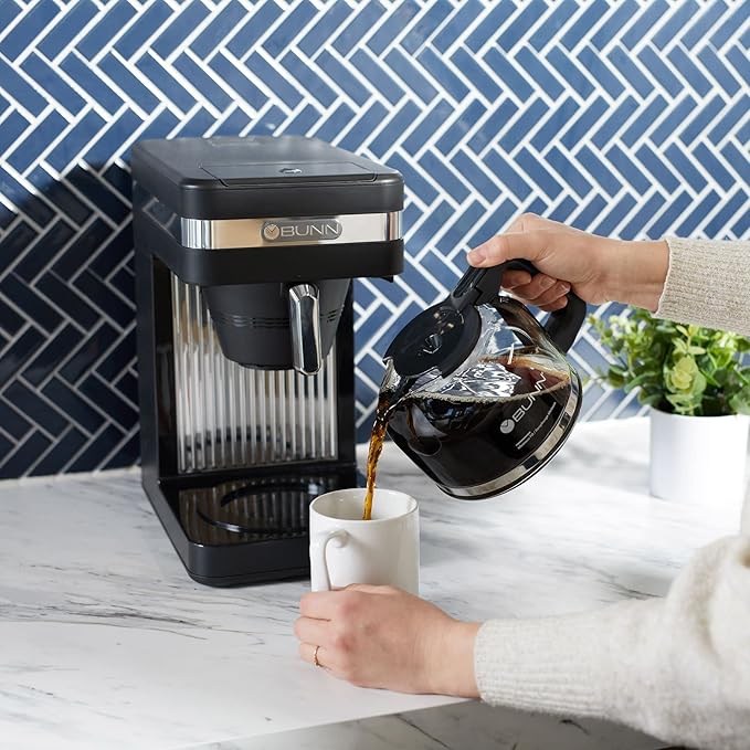 BUNN MCU My Cafe Single Cup Multi Use Coffee Brewer (Black/SST) &amp CSB2B Speed Brew Elite 10-Cup Coffee Maker Black/SST