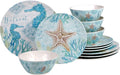 Certified International Beachcomber 12 piece Melamne Dinnerware Set Service for 4