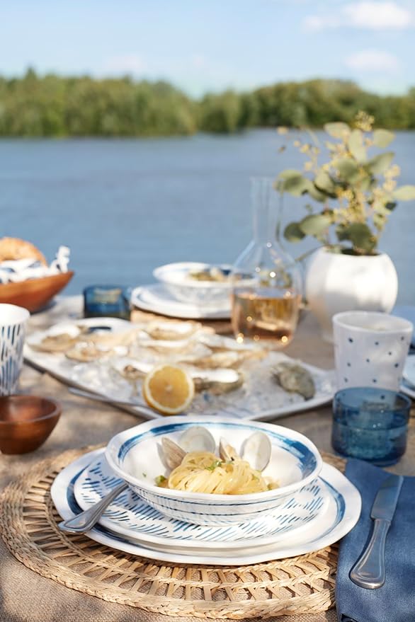 Lenox 895324 Blue Bay Melamine 20-Piece Dinnerware Set Lightweight Melamine Material