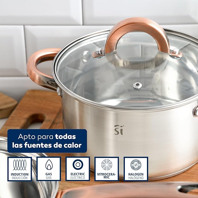 Battery 5pc stainless steel suitable for induction Onil collection