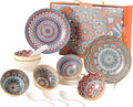 Dinnerware Sets Bohemian Porcelain Dishes Corlorful Boho Plates and Bowls for Kitchen Pasta Plates