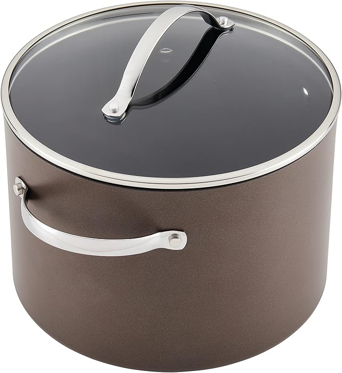 Ayesha Curry Kitchenware Professional Hard Anodized Nonstick Stock Pot/Stockpot with Lid 10 Quart Charcoal