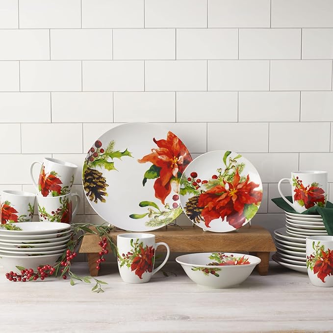 Fitz &amp Floyd Fitz and Floyd Holiday Home 32-Piece Dinnerware Set Assorted