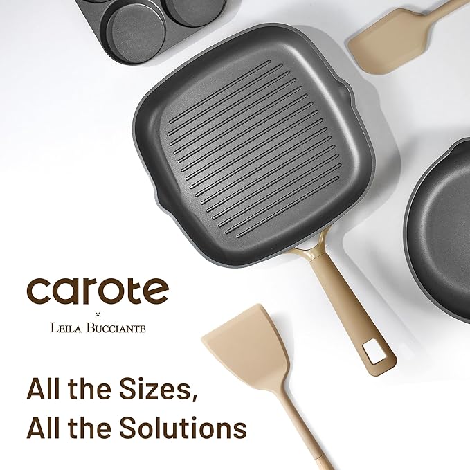 CAROTE 31PCS Pots and Pans Set Nonstick Cookware Set Kitchen Non Stick Induction Titanium Cookware Non-toxic Granite Cooking set PFOA Free