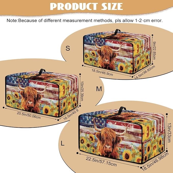 Doojoayie Highland Cow Toaster Cover 8 Slice Bread Making Machine Dust Protector Dust-proof Appliance Covers for Toaster/Small Appliance/Air Fryer American Flag Print