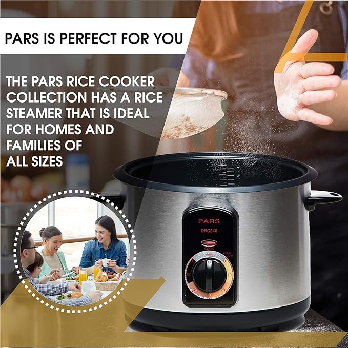 Pars Automatic Persian Rice Cooker - Tahdig Rice Maker Perfect Rice Crust 15 Cup