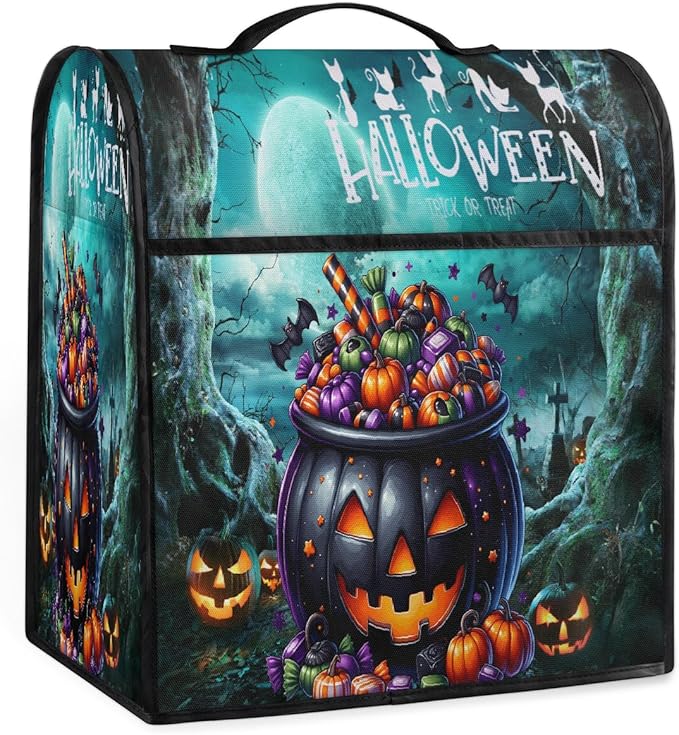 cfpolar Kitchen Aid Mixer Cover Compatible with 6-8 Quarts Halloween Bat Pumpkin Forest Stand Mixer Cover Kitchen Aid Mixers Accessories Appliance Organizer Bag Dust Covers with Zipper Pocket