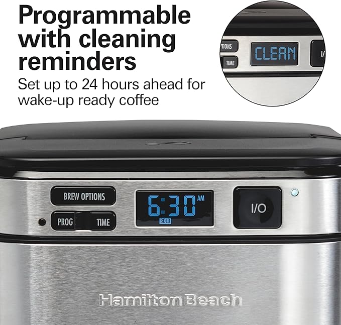 Hamilton Beach 12 Cup Programmable Coffee Maker FrontFill Drip Coffee Maker