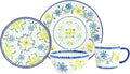 Baum-Essex - Dinnerware Sets 16 Piece Dish Set for 4 Beautiful Home Decor includes Dinner Plates Salad Plates Bowls and Mugs (Italia Blue)