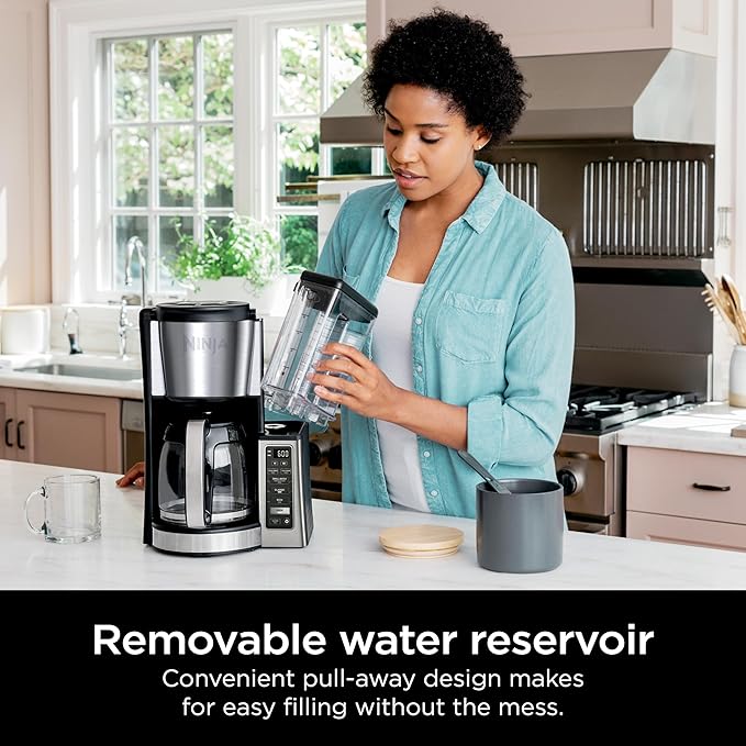 Ninja 12-Cup Programmable Coffee Brewer 2 Brew Styles Adjustable Warm Plate 60oz Water Reservoir Delay Brew - Black/Stainless Steel