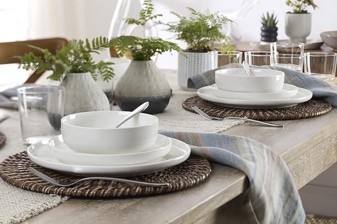 Oneida 899205 24 Seven White 24-Piece Dinnerware Set Service For 8