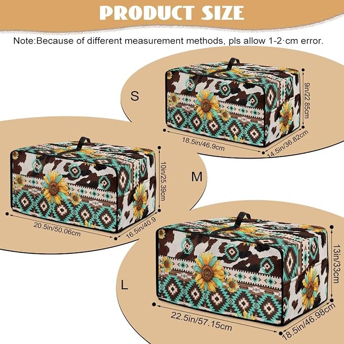 Toaster Oven Cover with Pockets Can Hold Jam Spreader Knife &amp Toast Machine Tongs Dust Fingerprint Protection Covers Keep Your Toaster Oven Pristine Aztec Style Sunflower