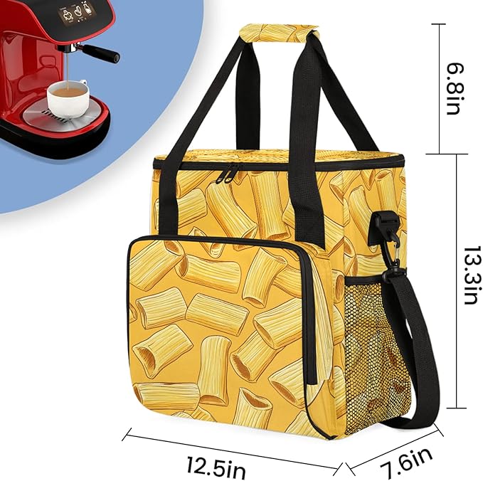 Noodles Coffee Maker Travel Bag Funny Food Insulated Grocery Bag Travel Picnic Leakproof Cooler Bags With Shoulder Strap