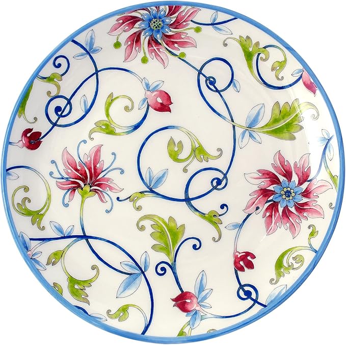 Tudor Royal Collection 24-Piece Round Dinnerware Set Service for 6 Botanical Design Summer Flowers Plates Bowls Mugs Dishes High-Gloss Premium Quality