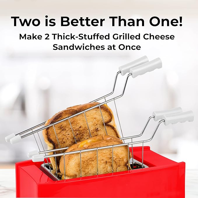 Nostalgia Coca-Cola Grilled Cheese Toaster with Easy-Clean Toaster Baskets and Adjustable Toasting Dial Red 2-Slot &amp Two-Speed Electric Coca-Cola Limited Edition Milkshake Maker and Drink Mixer