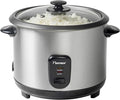 Bestron Rice cooker with steam basket and keep warm function 1.8 litres 700W stainless steel
