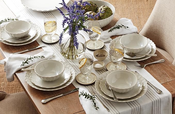 Lenox 899196 French Perle Groove 24-Piece Dinnerware Set Service For 8