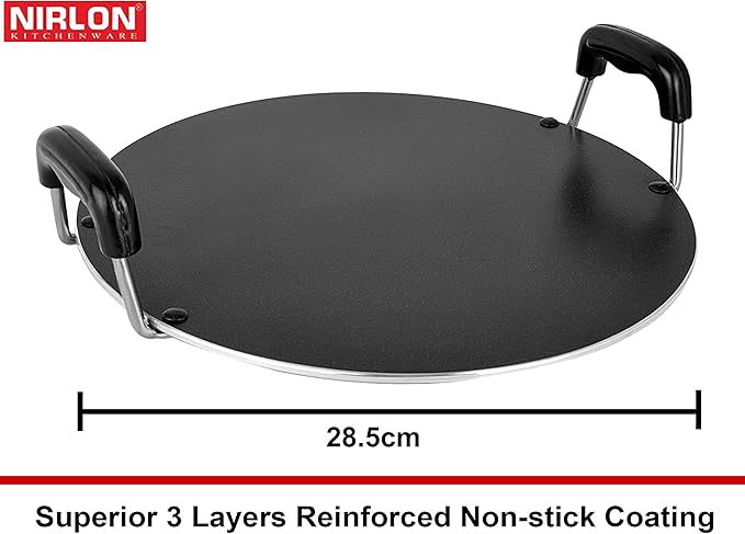 Nirlon Non-Stick Odor Free 3 Piece Gas Compatible Cookware Utensil Combo Gift Set with Bakelite Handle Red and Black Color