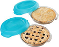Libbey Baker’s Premium 2 Piece Glass Pie Plate Stackable Space Saving Casserole Dish Set with Lids Glass Baking Dish Set for Fruit Pies Quiches