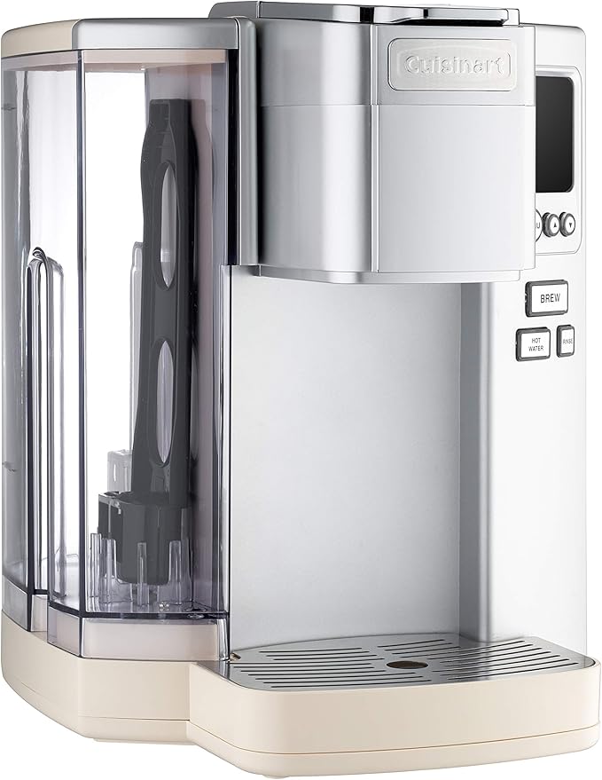 Cuisinart Coffee Maker Single Serve 72-Ounce Reservoir Coffee Machine Programmable Brewing &amp Hot Water Dispenser Stainless Steel Cream