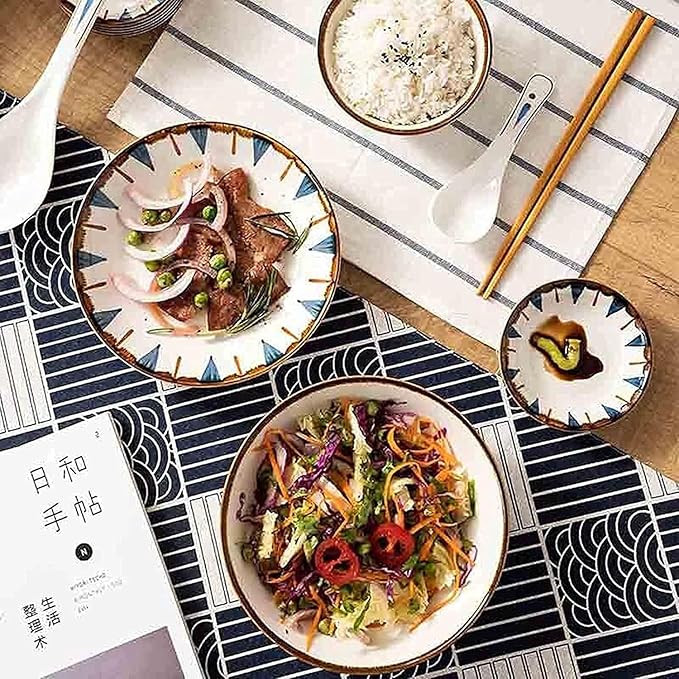 Elegant Dinnerware Set Dinner Plates Bowls Set 28-Pieces Kitchen Ceramic Dinnerware Set Service For 6 Salad Bowls Plates Set Dishes/Table Service For Snack Salad Dess