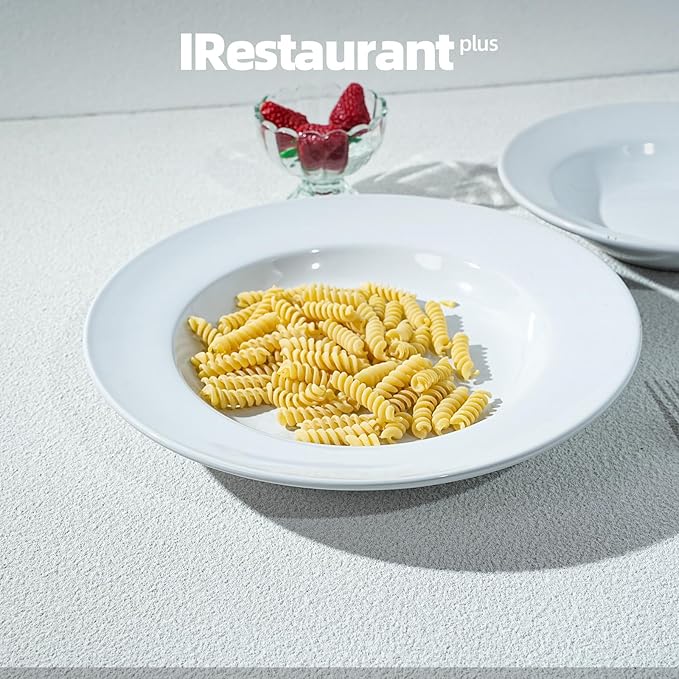 Stoneware Wide Rim Commercial Grade Dinnerware Bright White Soup/Pasta Bowl 9 Capacity 10oz Case of 24