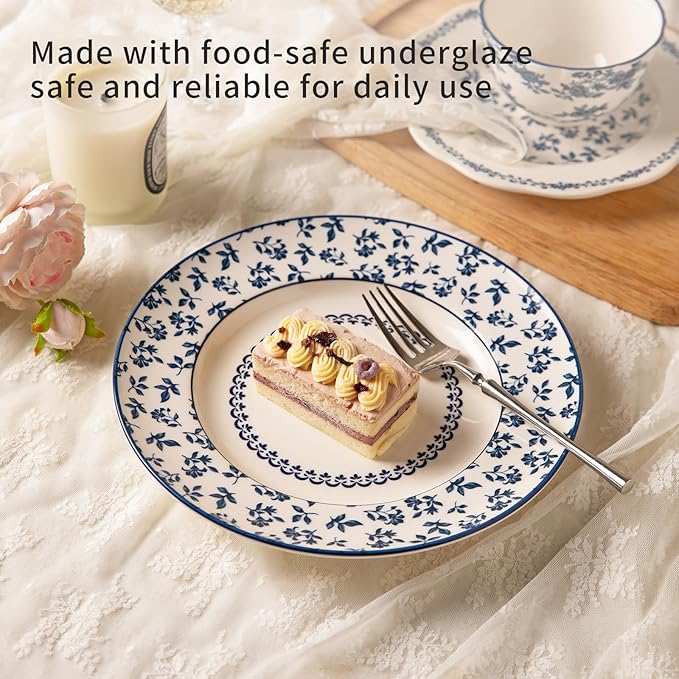 Dinnerware Set Blue Manor Ceramic Dishware Set (12)