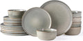 AmorArc Ceramic Dinnerware SetsRound Reactive Glaze Stoneware Plates and Bowls SetHighly Scratch Resistant | Dishwasher &amp Microwave Safe DishesService for 6 (18pc)