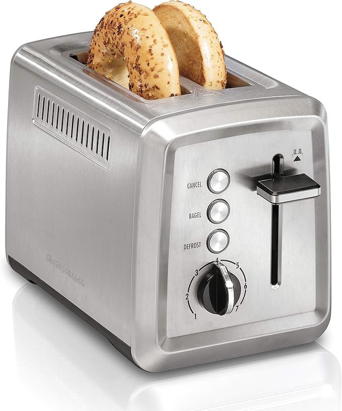 Hamilton Beach Blender and Toaster Bundle - 850W Smoothie Blender with 5 Functions Wave Action System and 40oz Jar plus 2 Slice Toaster with Extra Wide Slots and Bagel Setting