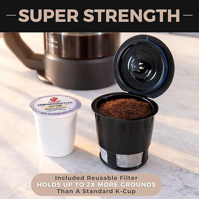 VINCI Micro Café Smallest Single-Serve Glass Coffee Brewer | Compatible with K-Cups Pods &amp Ground Coffee | Enclosed &amp Circle Flow Brewing for Hotter Richer Flavor | Brews 4oz to 20oz (Black)