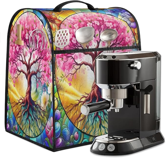 Kitchen Aid Mixer Cover Tree Of Life Flower Stand Mixer Cover Compatible with 6-8 Quarts Stand Mixers Dust Covers with Zipper Pocket Foldable Washable Kitchen Aid Organizer Bag