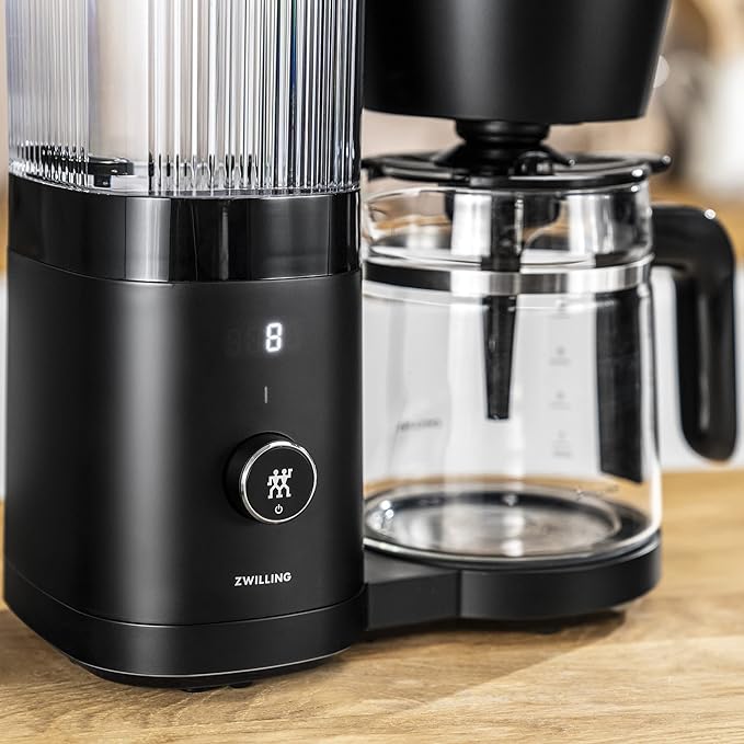 ZWILLING Enfinigy Glass Drip Coffee Maker 12 Cup Awarded the SCA Golden Cup Standard Black