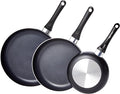 Amazon Basics Ceramic Non-Stick 3-Piece Frying Pan Set 8 Inch 10 Inch &amp 12 Inch Black