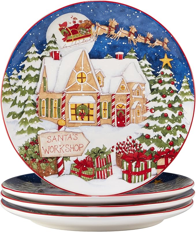 Certified International Santa's Workshop 16 Pc. Dinnerware Set Service for 4