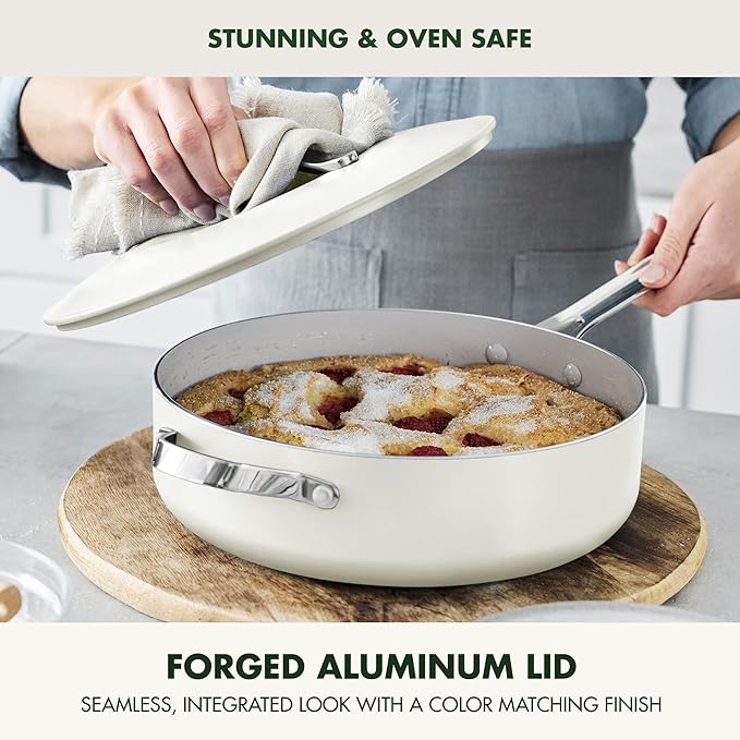 GreenPan Nova 10-Piece Cookware Pots &amp Pans Set Oprah’s Favorite Things 2024 PFAS-Free Ceramic Nonstick Fry Sauté Stockpot Utensils Lids Induction Suitable Dishwasher &amp Oven Safe Cre