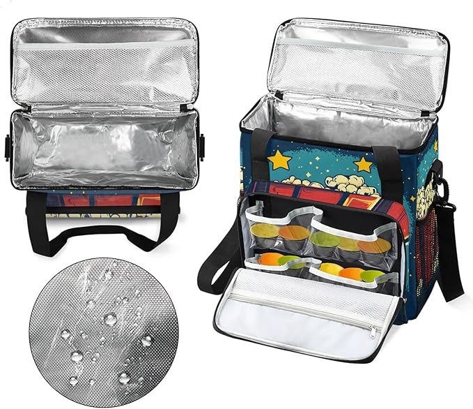 Popcorn Coffee Maker Travel Bag Food Insulated Grocery Bag Travel Picnic Leakproof Cooler Bags With Shoulder Strap