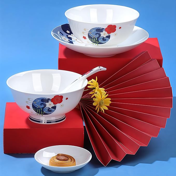 Fine Bone China Dinnerware SetPorcelain&ampCeramic Dinnerware SetsBone Stoneware &amp Ceramic Cookware Tableware Set Includes Dinner Plates|Spoons|Pasta Bowls|Soup Pot|Chopsticks (30PCS * 6-Person
