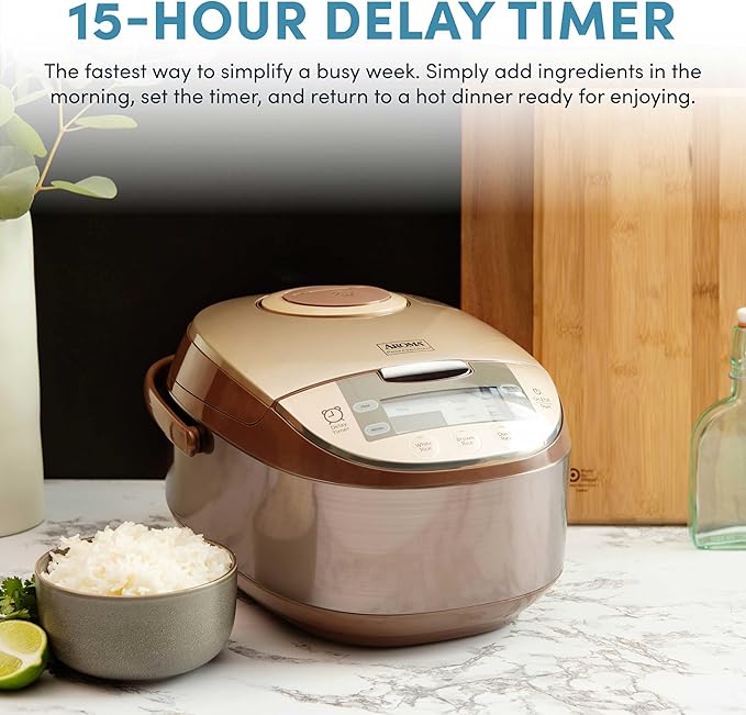 Aroma Housewares ARC-6106 Aroma Professional 6 Cups Uncooked Rice Slow Cooker Food Steamer MultiCooker Champagne