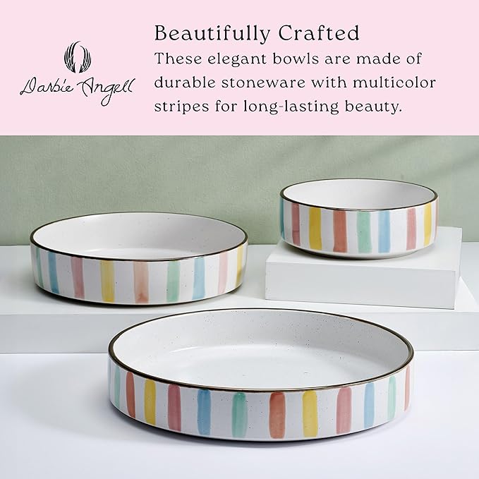 Spring Summer 9 Piece Dinnerware Serving Bowl Set Service for 3
