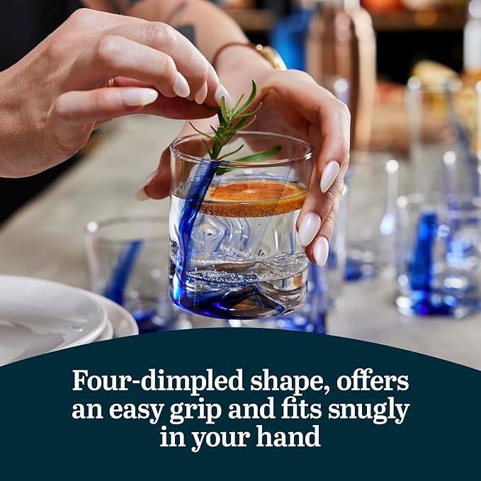 Libbey Blue Ribbon Impressions Rocks Glasses 8-ounce Set of 8
