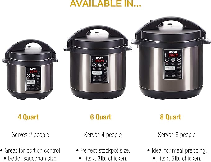 Zavor LUX 8 Quart Multi-cooker with America's Test Kitchen Multicooker Perfection Cookbook Stainless Steel